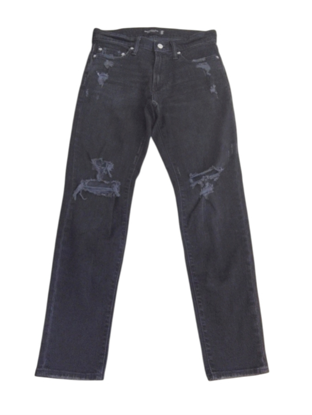 Abercrombie And Fitch Men's Skinny Stretch Black Distressed Jeans Size 29x32